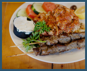 Kabob Platter - Comes with your choice of rice, lentils, couscous, hummus, greek salad, or fries